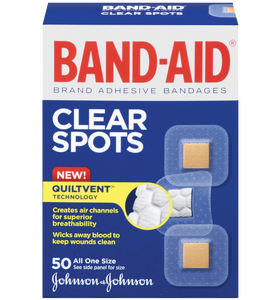 Band-Aid Brand Adhesive Bandages Clear Spots 50 Count