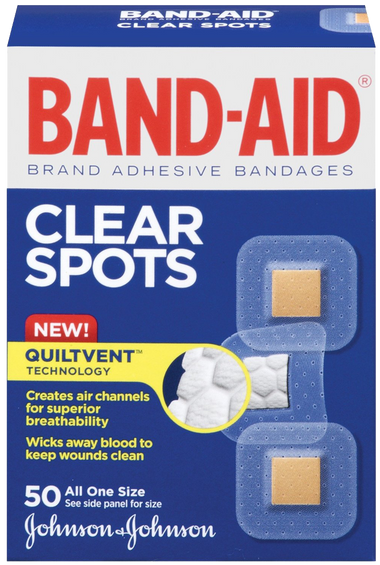 Band-Aid Brand Adhesive Bandages Clear Spots 50 Count
