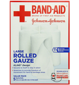 Band-Aid First Aid Covers Kling Large Rolled Gauze 5 Count